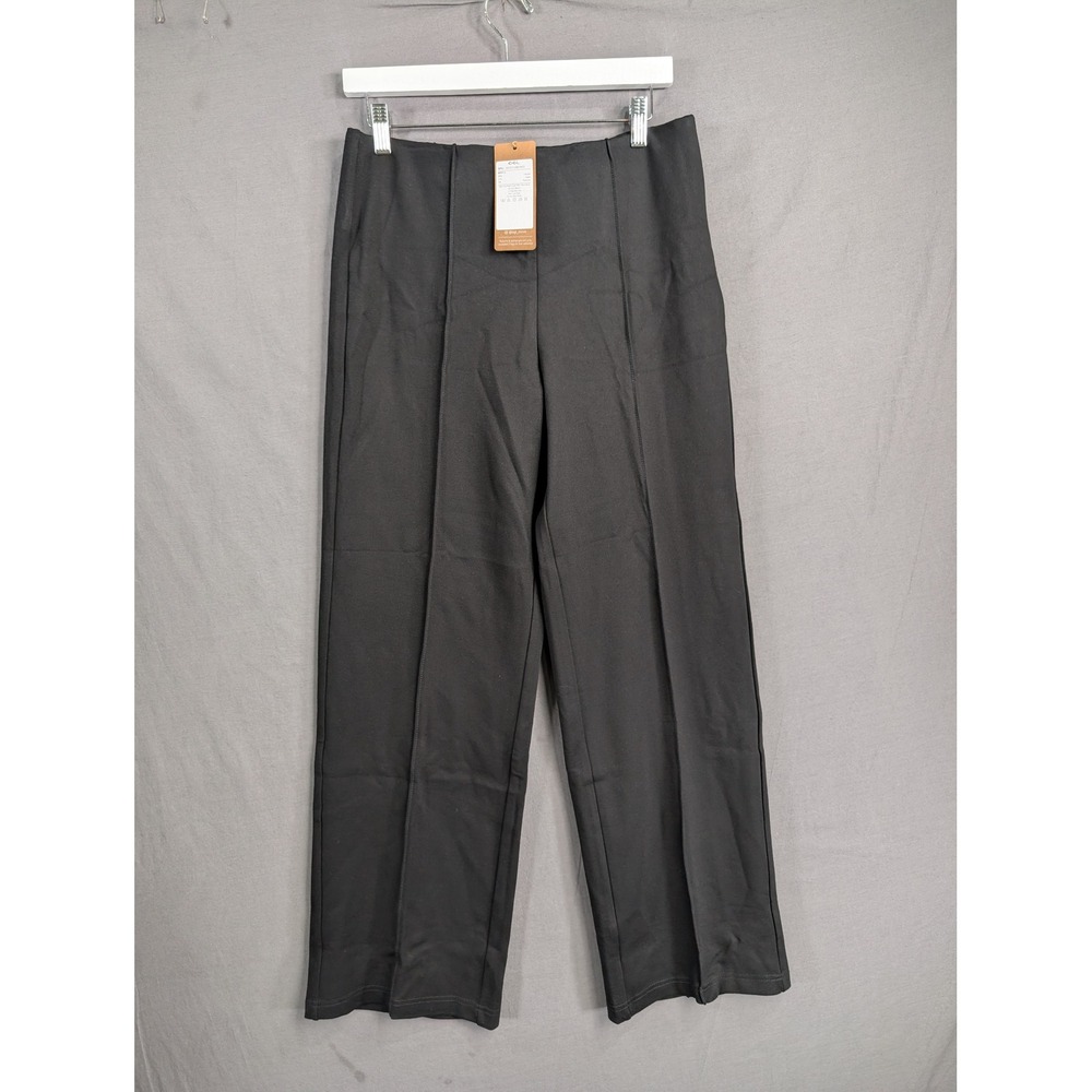 OGL Black Pintuck Wide Leg Trousers 251011-2907W31 Size M New